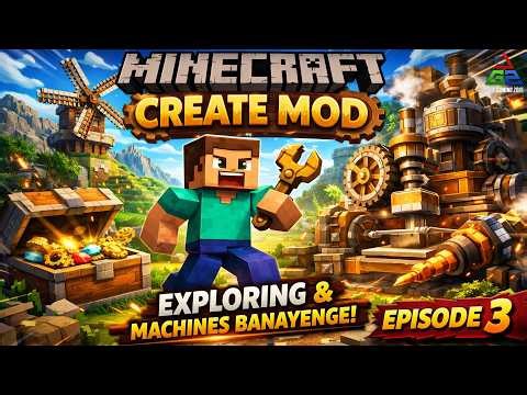 Create Mod Ep 3 🔥 First Machines + Crazy Exploration in Minecraft!