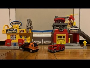 Matchbox hero city sky patrol playset and garage playset