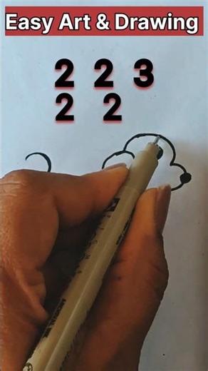 🐶 Dog Drawing from Number 😍 | Easy Trick Drawing #shorts