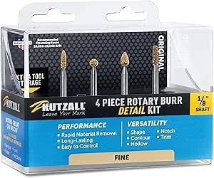 Wood Carving Tools for Rotary Tool, 5 PCS HSS Woodworking Tools Engraving Drill Bit Set Wood Crafts Grinding Tool Universal 1/8” Shank for DIY Carving Drilling Micro Sculpture