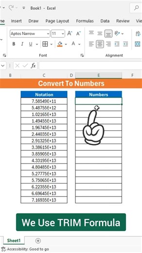 Convert Notation Into Numbers In Excel #excel #exceltips #exceltricks #exceltutorial