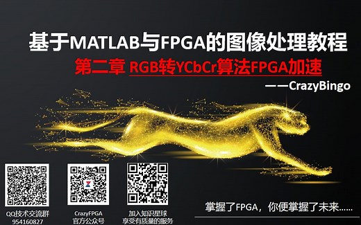 《FPGA图像处理教程》第二章:“RGB转YCbCr算法FPGA加速”