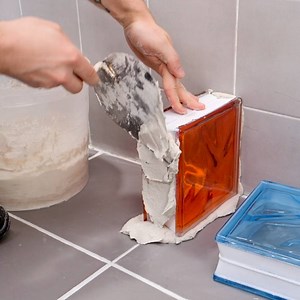 11M views · 78K reactions | Bathroom Wall Using Glass Blocks Thanks for watching! Please be aware that this video is for entertainment purposes only and techniques shown should not be attempted at home! | Lady Panda | Facebook