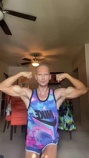 Muscle Flexing Before and After Workout