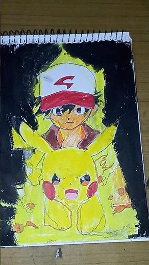 drawing Pikachu using thunderbolt attack#enjoyarts