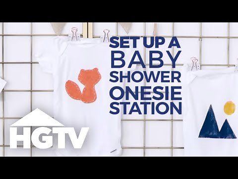 Set Up a Baby Shower Onesie Station | HGTV
