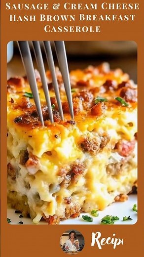 Easy Sausage & Hash Brown Casserole 🍳 Best Breakfast #shorts