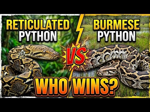 Reticulated Python vs Burmese Python – Who Wins? (Ultimate Snake Battle Explained)#WhoWins#wildlife