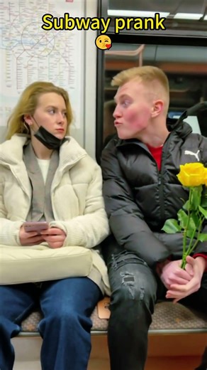 What is their reaction to kissing strangers😂#prank #subway #reaction#Foryou #happy #usa