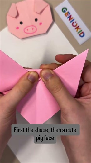 This pig is made step by step from paper.