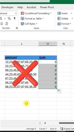 Excel Trick: Add Multiple Numbers in One Cell with SUM + TEXTSPLIT #excel #shorts #reels