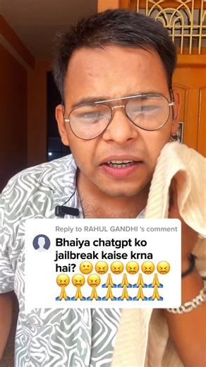 Sundaram Upadhyaay - tech expert on Instagram: "Chatgpt jailbreaking ? 😁. Prompt niche hai 👇 Sorry bada prompt hai to comment check kr lo 🤓 #reelsinstagram #chatgpt #reelitfeelit Chatgpt chatgpt jailbreak AI training"