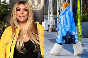 Wendy Williams wears big white furry boots after revealing lymphedema battle