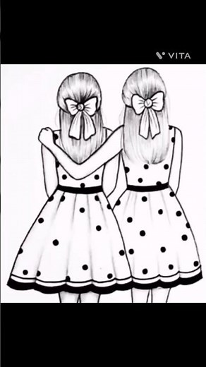 BFF Drawing easy step by step / Best friends Drawing pencil sketch / Drawing tutorial easy
