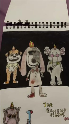 All the splits in one drawing #The banana splits#drawing#music#horror movie