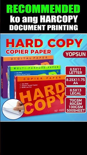 High Quality Bond Paper 📄 Short/A4/Long | 70GSM 80GSM 100GSM Printer Friendly