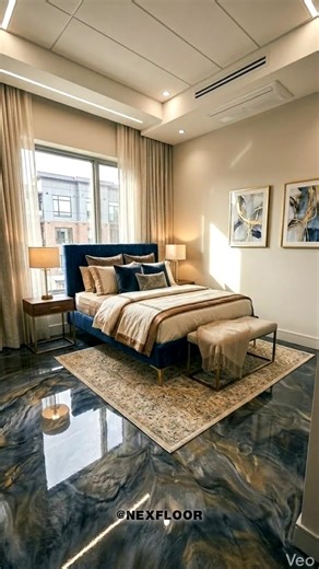 Luxury Bedroom Transformation with Metallic Epoxy Flooring]#shorts #funny #epoxyfloor #fyp #viral