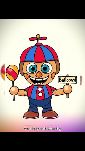 How To Draw Balloon Boy - Five Nights at Freddy's #cartoondrawing #drawing #drawingtutorial