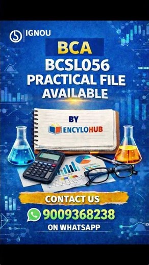 BCSL 056 PRACTICAL FILE BCA AVAILABLE #ignou #practical