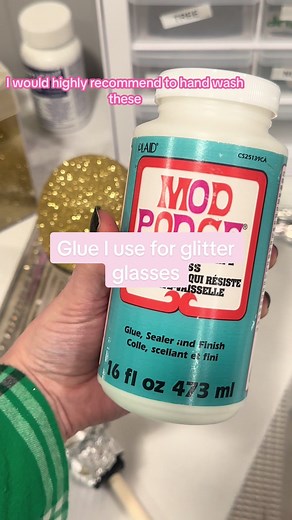 How to Seal Glitter on Glass with Mod Podge Dishwasher Safe Glue