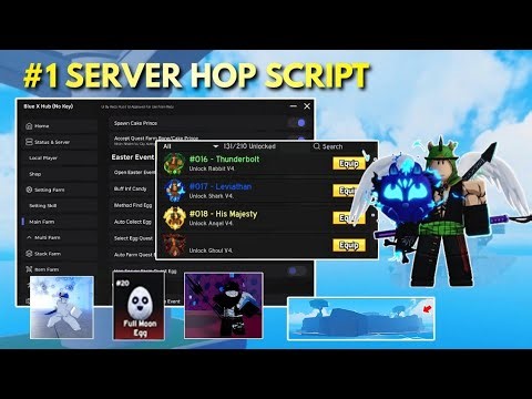#1 Server Hop Script, Auto Find Easter Eggs, Auto Find Fruits, Auto Find Full Moon, Bosses, | Delta