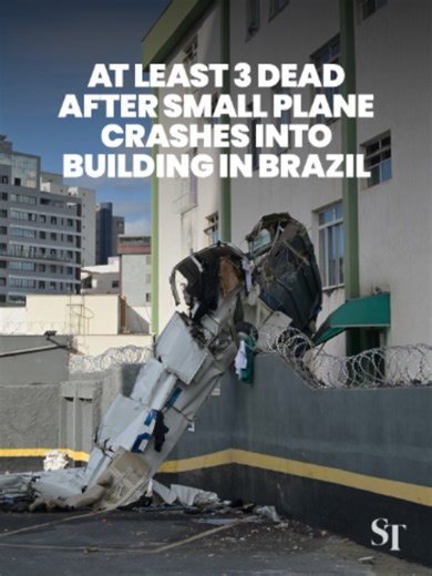 3 people were killed after a small airplane with 5 occupants ​crashed into a building on May 4 ‌in Belo Horizonte, Brazil. The ​airplane's pilot and co-pilot were killed ​by the crash, while 3 passengers ​were rescued in serious condition and taken to ​the hospital where one of them died hours later. The aircraft had taken off from Pampulha Airport, and had remained airborne for only a few minutes before crashing. #Brazil #Planecrash #Airplanecrash #StraitsTimes