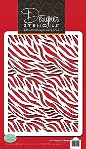 Designer Stencils 1/4 Sheet Zebra Print Cake Stencil, Beige/semi-transparent