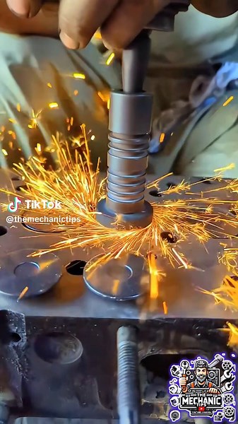 How Mechanics Resurface Engine Head Valve Seats #mechanic #engine #how #skills #shorts