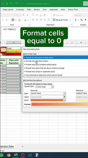 Conditional Expiration Dates in Excel‼️ #excel