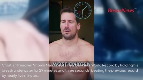 Diver sets new world record by holding breath underwater for 29 minutes