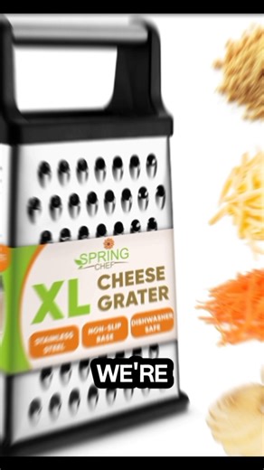Spring Chef Professional Cheese Grater Review | 4-Sided XL Stainless Steel Box Grater