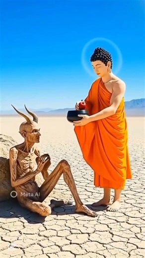 Feeling overwhelmed? Let the light of Buddha dissolve your worries today ✨🧘‍♂️ #buddha #peach #monk