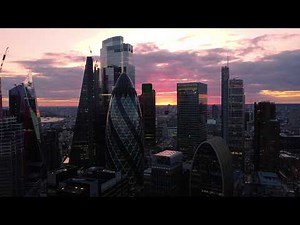[4K] City of London Skyscrapers at Sunset | London by Drone