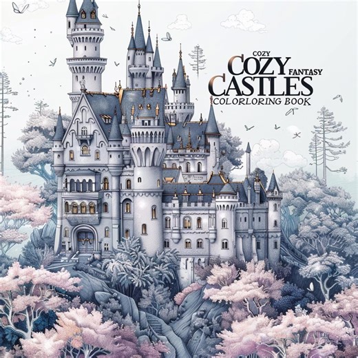 Cozy Fantasy Castle Coloring Book for Adults | Relaxing Detailed Castle Pages | Stress Relief Coloring | Printable PDF | 30 Pages - Etsy