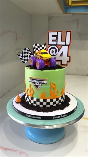 2 birthday cake for boys — monster jam & ninjago 🎂💚🩵 | Goldy bakes