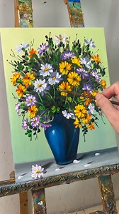 Simple flower painting for beginners / Step by step for beginners / acrylic painting flowers | Painting Skills