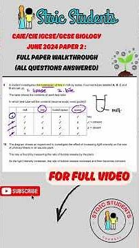 CIE/CAIE Biology June 2024 Paper 2 | Past Paper Walkthrough #igcsebiology #biologyrevision #CIE