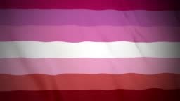 4K waving lesbian flag animation