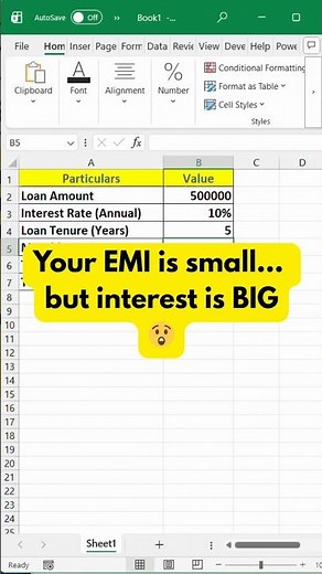 Total Interest Paid in Excel | Real Cost of Your Loan #excel #shorts