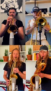 Horns! 🎺🎷📯 We’ve tracked a lot of horns in the last few months. Here’s little excerpt from one of the sessions! Arrangement by @folandersson ——————————————————————— #trombone #trumpet #tenorsaxophone #baritonesaxophone #recording #session #practice #hornsection #jazztrumpet #jazztrombone #leadtrumpet #brassband #bigband #bigbandjazz #saxophone #saxophonist #arrangement #composer #jazzmusician #jazz #funk #soul #gospel | Nine Sparks Riots
