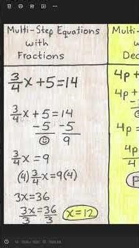 Multi-Step Equations with Fractions Part 1
