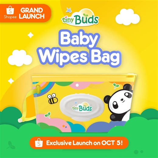☁️ The NEW Tiny Buds Waterfill Wet Wipes are as soft as clouds and filled with 99.5% pure water. Best of all, they come with a built-in reusable hard cover! Catch them first on Shopee for the Tiny Buds Super Brand Day on Oct 5! Don't miss out on : ❤️ Free Chabee Bag with min spend ₱1,500 ❤️ All day Mega Flash Sales on bestsellers! ❤️ Mystery Box drops during the day ❤️ Brand members get 2x points for additional gifts & vouchers! | Tiny Buds
