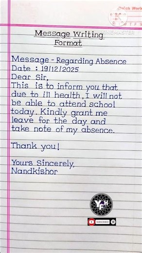 message writing in english | message writing format | message writing format 2026