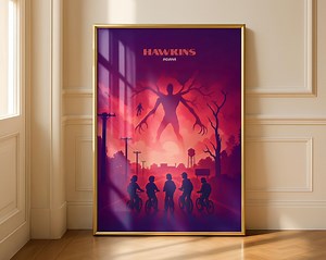 Stranger Things Wall Art: Hawkins Indiana Retro Travel Poster (digital File) - Etsy