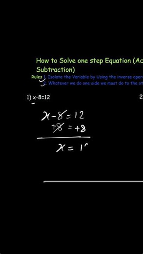How to solve One Step - Equation I #algebra #maths #skacademy