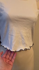 1.9K views · 21 reactions | Did you know that you can sew a Lettuce Edge with your serger? #janomemaker @jacqulineterrydesigns shows us how to do it on the AirThread 2000D! The Lettuce Edge is a popular decorative wavy edging on stretch fabric! Will you try this technique? Comment below!! | Janome Sewing Machines | Facebook