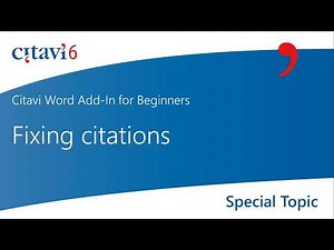 Citavi 6 Word Add-In: Fixing citations (2.7)