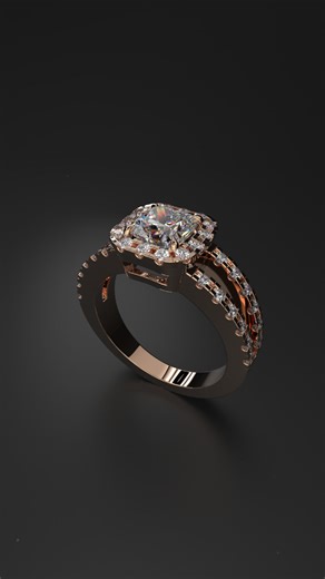 Split Shank Halo Ring | RhinoArtisan #Short Explore refined structure and brilliance with this Split Shank Halo Ring. A radiant center stone is framed by a delicate halo, while the split shank design enhances depth, balance, and light flow. Modeled entirely in RhinoArtisan, this piece showcases precision, clean geometry, and elegant proportions in contemporary fine jewelry design. #SplitShankRing #HaloRing #RhinoArtisan #3DJewelry #CADJewelry #JewelryDesign #FineJewelry #ParametricJewelry #PaveS