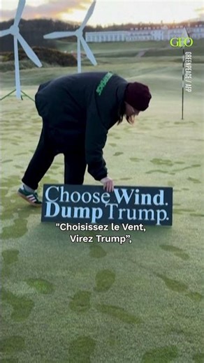 Greenpeace installe des éoliennes sur le terrain de golf de Trump en Écosse 🌬️⛳️