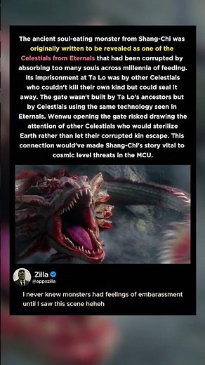 The soul eating monster from Shang Chi was originally written as a fallen Celestial